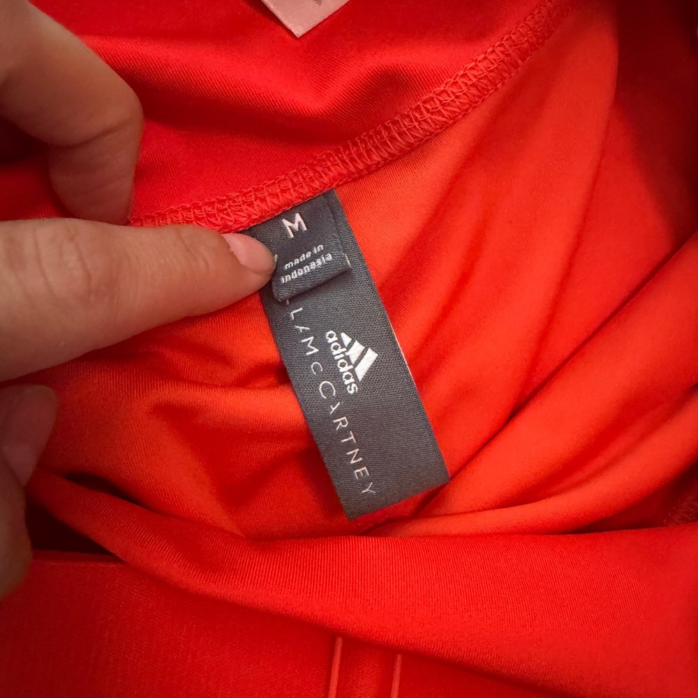 Adidas Stella McCartney Truepace Mini Dress Athletic Medium Orange Vibrant Fun - Picture 4 of 11